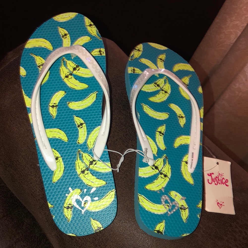 Justice kids flip flops